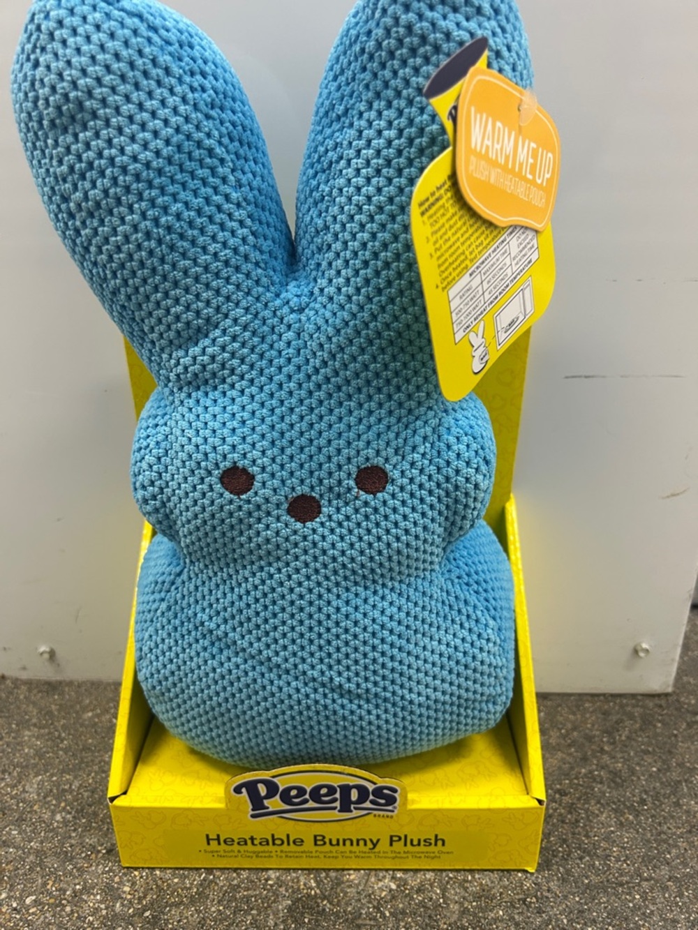 Peeps Blue Heatable Bunny Plush - Cozy Warm-Up Toy